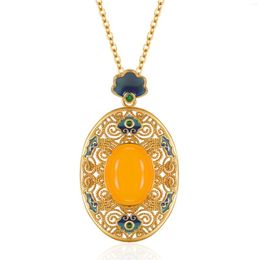 Pendant Necklaces Gold Color Chokers Yellow Crystal Trendy Necklace CZ Party Waterdrop For Women Girls Gift Drop Jewelry Wholesale