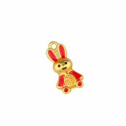 50Pcs New Fashion Enamel Rabbit Charms Pendant For DIY Keychain Bracelet Necklace Jewellery Accessories