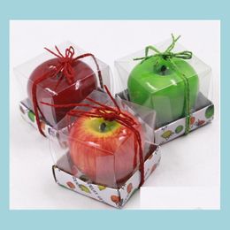 Candles Apple Shaped Fruit Candle Scented Bougie Festival Atmosphere Romantic Party Decoration Christmas Eve New Year Decor Drop Del Dh1Yj