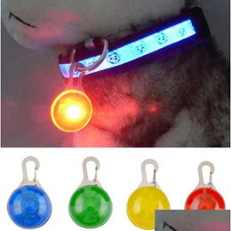 Dog Collars Leashes Pet Cat Pendant Collar Flashing Bright Safety Led Pendants Security Necklace Night Light Gga3794 Drop Delivery Dhx8C
