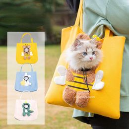 Dog Car Seat Covers Outdoor Pet Carrier Bag Bee Shape Travel Bags Puppy Canvas Tote Pouch Breathable Portable Shoulder