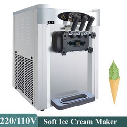 Commercial Soft Ice Cream Maker Machine Three Flavours Silent Design Yoghourt Ice Cream Vending Machine