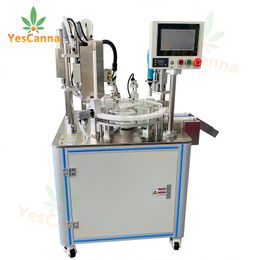 Higher Accuracy 510 Liquid Cartridge Filler Luer Syringe Automatic Electronics Vaporizer Thick Oil Filling Rolling Machine With PLC Control