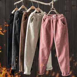 Women's Pants Capris Women's Pants Fall Loose Corduroy Backcourt Pants High Waist Velvet Trousers Women's Thermal Pants 230331