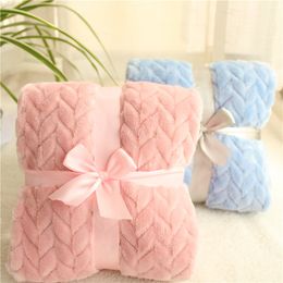 Blankets Swaddling 3D Fluffy Super Soft Kids Bed Spread Wheat Grain Cosy Baby Toddler Bedding Quilt Coral Fleece Furry Child 230331