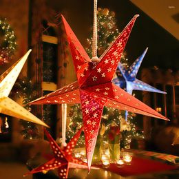 Christmas Decorations 2PCs Hollow Star Paper Pendants 30cm Ornaments Home Decoracion For The Year Navidad 2023 Xmas Decoration Party DIY