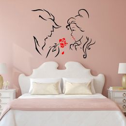 Wall Stickers YOYOYU Beauty and Beast Wall Decals Children's Room Baby Nursery Bedroom Wall Decals Interior Cartoon Home Decoration MuralSY501 230331