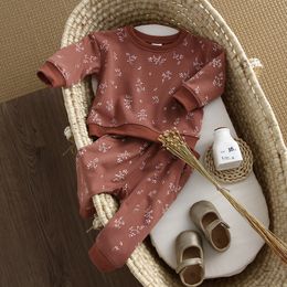 Pajamas Baby Boys and Girls Clothing Set Baby Long Sleeve Cotton Top and Pants Set Lovely Pajama Set 230331