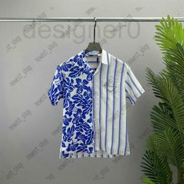 Men's T-Shirts popular Europe Ialy mens shirs Spring Summer Men Hawaii Beach Casual Shir Cool Hip hop Shor Sleeve sripe Prin Designer shir Tee G9IF