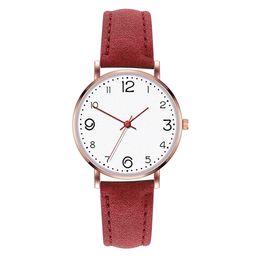 HBP Designer Wristwatches Red Leather Strap Quartz Movement Electronic Watches Ladies Business Watch Ultra-Thin Digital Dial