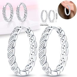 Hoop Earrings 925 Sterling Silver Cross Lines Stud Geometry Original Design For Women Fashion Jewelry