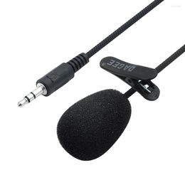 Microphones 2m Omnidirectional Metal Microphone 3.5mm Jack Lavalier Tie Clip Mini Audio Mic For Camera Computer Laptop Phone