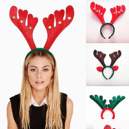 Christmas Decorations Antler Hair Hoop Bands Red Non Woven Headband Xmas Party Birthday Hoops Drop Delivery Home Garden Festive Suppl Dh4Vt