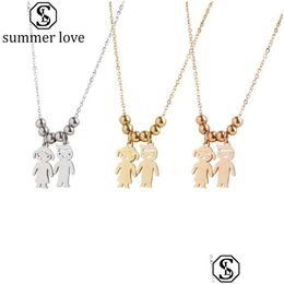 Pendant Necklaces New Arrival Can Be Engraved Stainless Steel Necklace Sier Gold Custom Boy Girl For Mother Day Jewelryz Dro Dhgarden Dhkqw