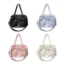 Evening Bags Shoulder Bag Harajuku Messenger Large Capacity Nylon Handbag Student Crossbody For Women Zipper Closure Bookbag