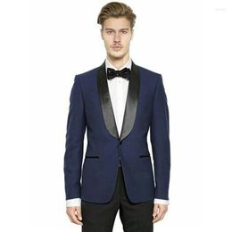 Men's Suits Black Shawl Lapel Men Latest Pants Coat Designs 2Piece Groom Tuxedos Costume Homme Evening Party Slim Fit Terno Masculino