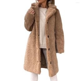 Women's Jackets Winter Coat Woman Trench Plush Thicken Overcoat Autumn Single-breasted Teddy Jacket Long Style Outwear Streetwear