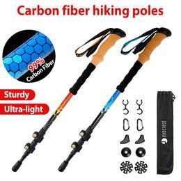 Trekking Poles Durable 3K Carbon Fibre Evocrest Camping Climbing Stick Accessories Walking Sticks for the Elderly Hiking Equipment 230331