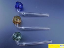 Curved glass pipes hookahs Oil Burners with Different Colored Balancer Water Pipe smoking manufacture With LOGO