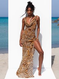 Women's Swimwear Sexy Women Maxi Dress Fashion Backless Cover Ups Chiffon Sundress Vestido Beachwear Long Beach Summer Outfits Bodycon 230331