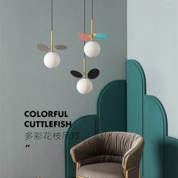 Pendant Lamps Chandelier Flower Lamp Warm Children's Room Bedroom Ceiling Led Creative Boy Girl Living