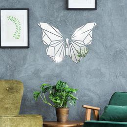 Wall Stickers Butterfly Large Mirror Decals For Living Room Decoration Art Mural DIY Acrylic Waterproof Self Adhesive 3D Sticker