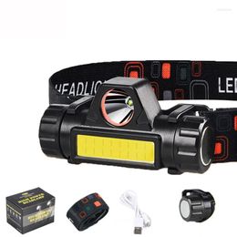 Headlamps Mini LED Headlamp COB USB Rechargeable Headlight Portable Waterproof HeadTorch Night Fishing Outdoor Multifunction Head Lamp