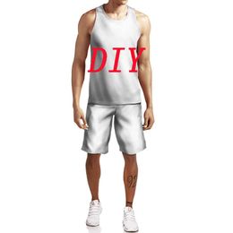 Men's Tracksuits Fun One Piece Custom Clothing 3D Print Sleeveless Oversized T-shirt Shorts 2 Piece Sets Couple Outfits Summer Diy Tops Camiseta W0322