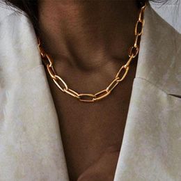 Pendant Necklaces 2023 Gold Color Thick Chain Necklace Women Choker Goth Chocker Jewelry On The Neck Collar Fashion Festival Party Gift