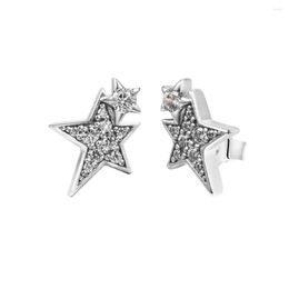 Stud Earrings Starry Sky Logo Reversible 2023 Gift Birthday Mother's Day Real S925 Sterling Silver Earring For Women