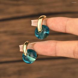 Dangle Earrings Copper Ear Ring Glass Jewel Female Fashion Multi-Color Women's Buckle ManufacTurers Direct