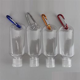 Packing Bottles 50Ml Empty Alcohol Refillable Bottle With Key Ring Hook Clear Plastic Hand Sanitizer Outdoor Travel Drop Delivery Of Dhiv9