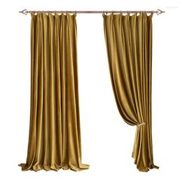 Curtain Classical Velvet Fabric Solid Blackout Curtains Post-modern Style Luxury Gloden Window Drapes In Living Room Bedroom Decor