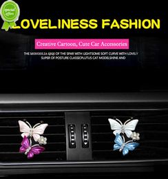 New Car-styling Air Freshener Butterfly Car Perfume Natural Smell Air Conditioner Butterfly Diamond Aromatherapy Clip