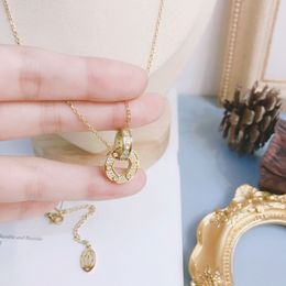 High end Charm Pendant Necklaces Luxurious Design Necklace Exquisite 18k Gold Plated Long Chains Hot Style Jewelry Accessories Selected Girls Pair Christmas