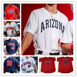 맞춤형 Arizona Wildcats 대학 야구 저지 Bradon Zastrow TJ Nichols Aiden May Kiko Romero Nik McClaughry Chase Davis Mac Bingham Tyler Casagrande Caulfield