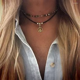 Chains Boho Colourful Choker Necklaces For Women Fashion Round Sun Multilayer Long Pendant Necklace Jewellery Accessories Gift Collares