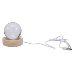 Night Lights Glowing Crystal Ball USB Power Warm Bedside Light Christmas Kid Gifts Lamp