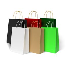 11 colori Kraft Packaging Bagps Waps Waps Retahgradable Retail GroCery Shopping Festival Packaging Borse Packaging Wrave Logo su misura jy1223