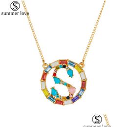 Pendant Necklaces Women Personalize Az 26 Alphabet Letter Necklace Gold Chain Initial Name Customized Jewelry Giftz Drop Deli Dhgarden Dhdjp