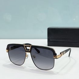 Sunglasses for Men 991 Matte Black & Gold Metal Sunglasses Grey Gradient Lens Gafas de sol Shades Occhiali da sole UV400 Protection Eyewear