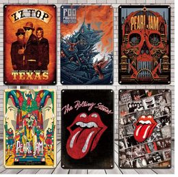 Rock Band Metal Tin Sign Vintage Rock Music Poster Coffee Bar Pub Art Decor Plate Retro Living Room Decoration Plaque 30X20cm W03