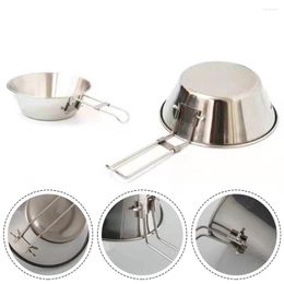 Bowls 2023 Outdoor 304 Stainless Steel Folding Bowl Picnic Rice Barbecue Mountaineering Water Cup Camping Portable Cooker