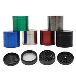 2023 Smoking Pipes 4-layer zinc alloy plane grinding fume grinder Factory direct sales diameter 50MM metal grinder