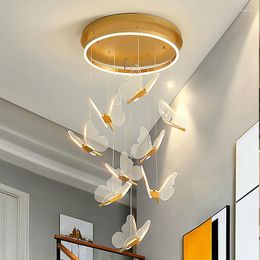 Pendant Lamps Nordic LED Butterfly Lights Light 90V-220V For Living Room Bedroom Dining Home Decor Indoor Ceiling