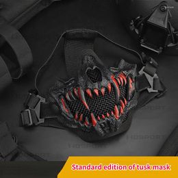 Motorcycle Helmets Fangs Mask Standard Edition Double Wire Half Face High Breathable Protective Tactical