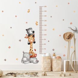 Wall Stickers Cartoon Baby Height Measurement Giraffe Animal Wall Decal Star Vinyl Children's Nursery Art Decal Children's Room Home Decoration 230331