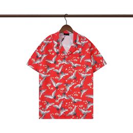 Designer Blouses Casual Shirts Hawaiian Print Slik Bowling Shirt Mens Plus Size Dress Shirts Summer Short