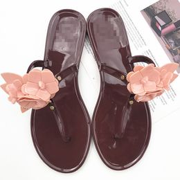 Women Fashion Slippers Beach Shoes PVC Crystal Jelly Flats Sandals