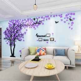 Wall Stickers DIY Large Size Cute Couple Po Wall Decal Paper Tree Decoration Art TV Background Wallpaper Home Decoration Living Room Decal 230331